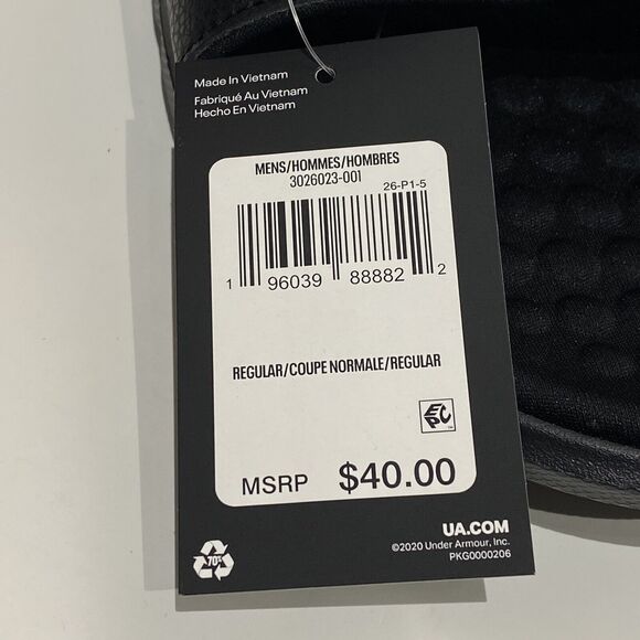 Under Armour UA Mens Ignite 7 Slide Sandal Size 17 Black Adjustable Strap Lounge - Picture 5 of 7